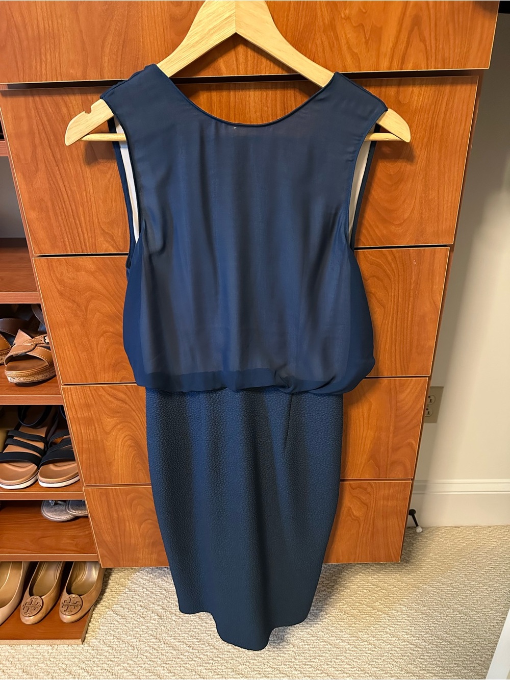 H&M Navy Layered Sheath Dress